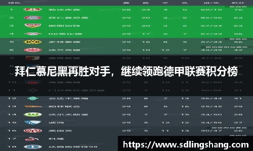拜仁慕尼黑再胜对手，继续领跑德甲联赛积分榜