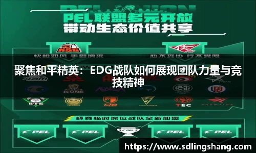 聚焦和平精英：EDG战队如何展现团队力量与竞技精神